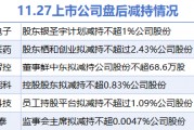 11月27日上市公司減持匯總：宣泰醫(yī)藥等6股擬減持（表）