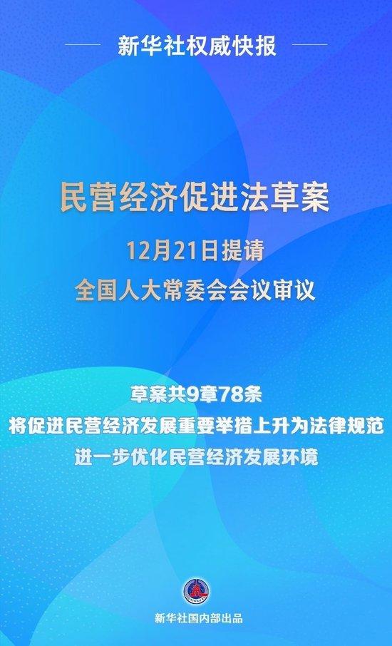 民營經(jīng)濟(jì)促進(jìn)法草案提請全國人大常委會會議審議