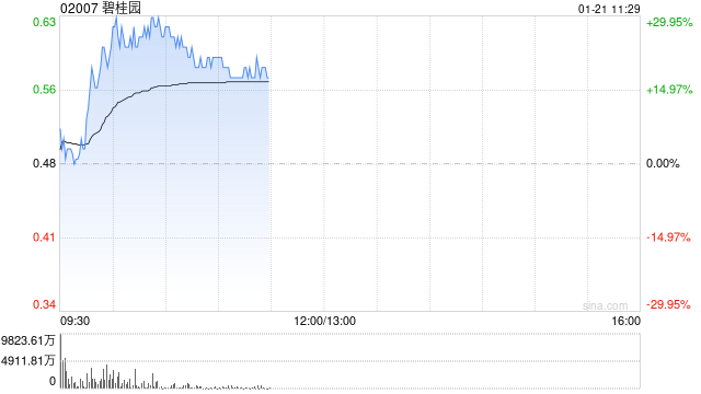 碧桂園復(fù)牌大漲超19% 公司稱已制定多項計劃及措施緩解流動性壓力