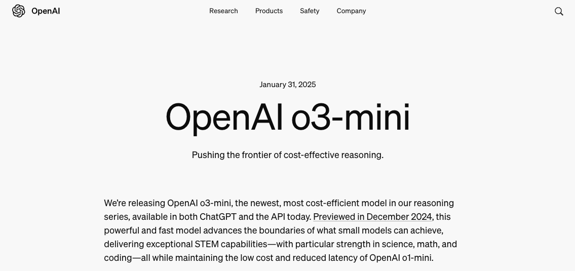 最新！OpenAI上架推理模型o3-mini，首次向免費(fèi)用戶開放！AIME測(cè)試中，o3-mini最高準(zhǔn)確率達(dá)87.3%